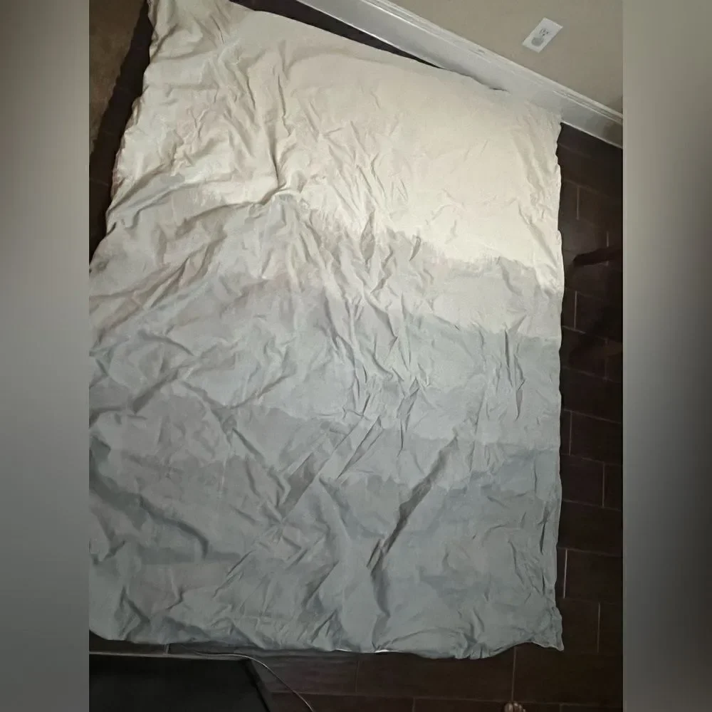 Restoration Hardware white/grey ombre duvet cover and insert twin